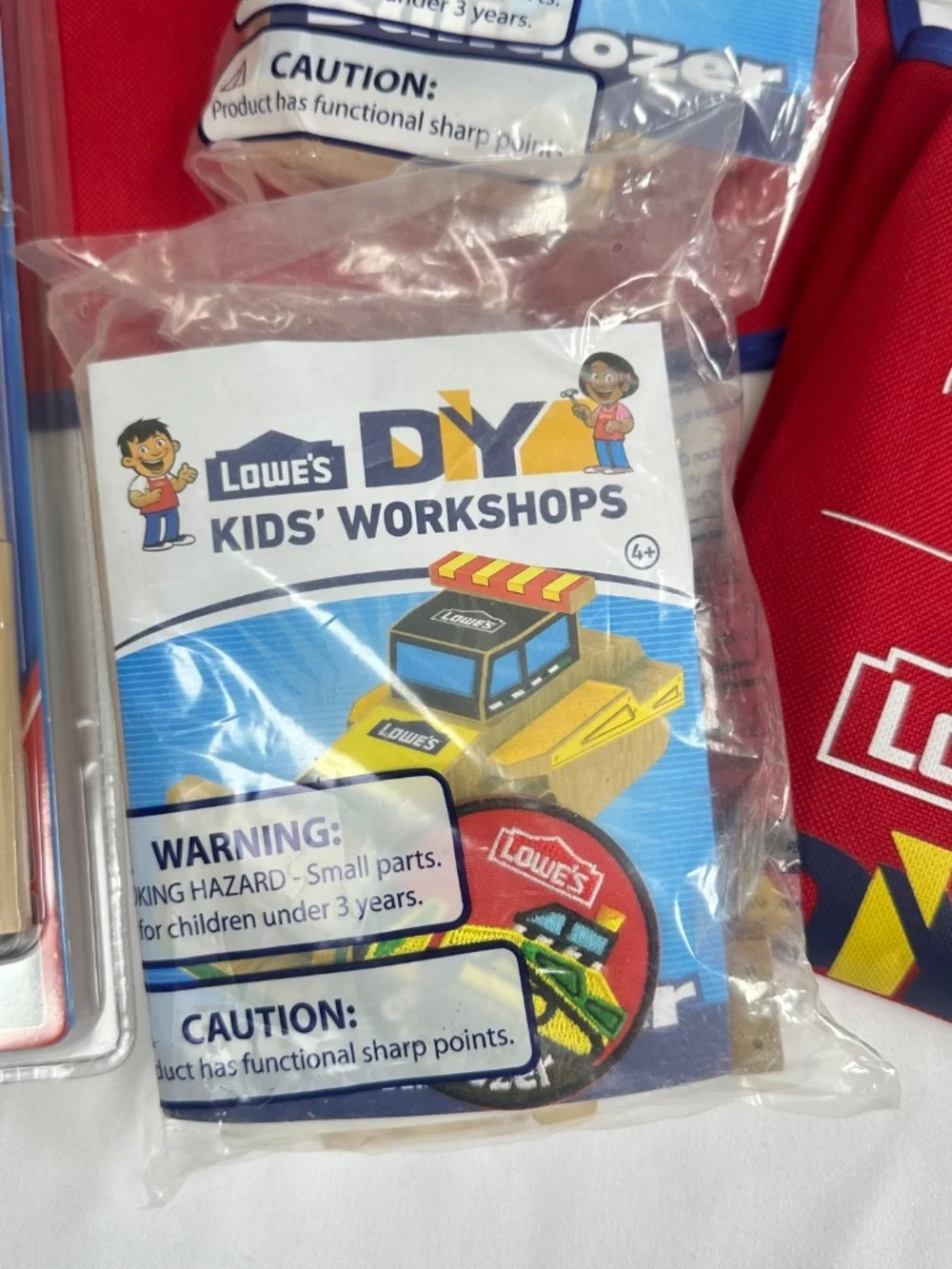 Kid's Lowe's Lot 2 Aprons 2 Bulldozer & 1 Monster Truck Kits 2 Safety Glasses